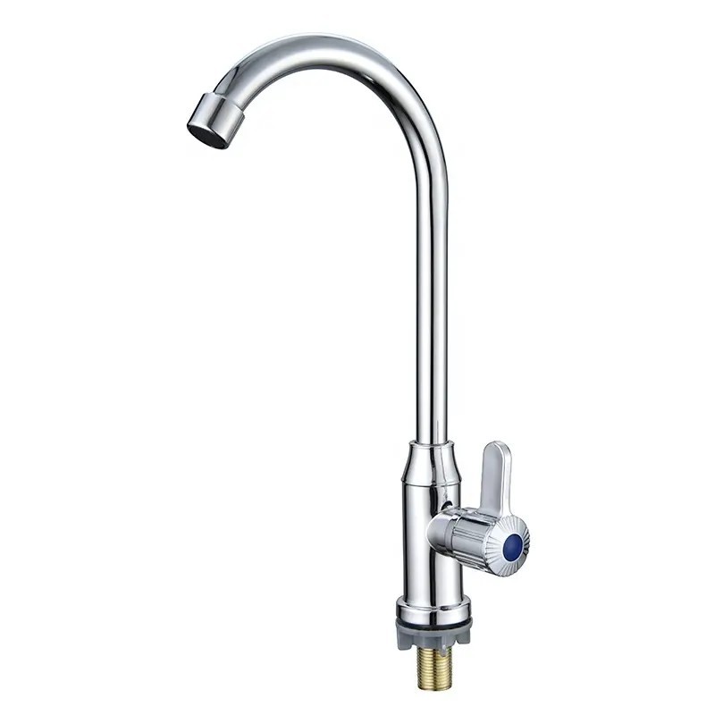 Grifo de lavatorio de agua fría de plástico ABS Grifería de pico largo