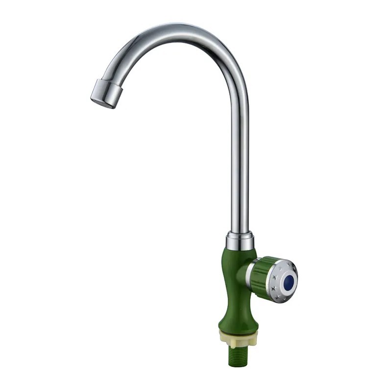 Grifo de cocina de plástico ABS Grifería mezcladora de pico largo giratorio