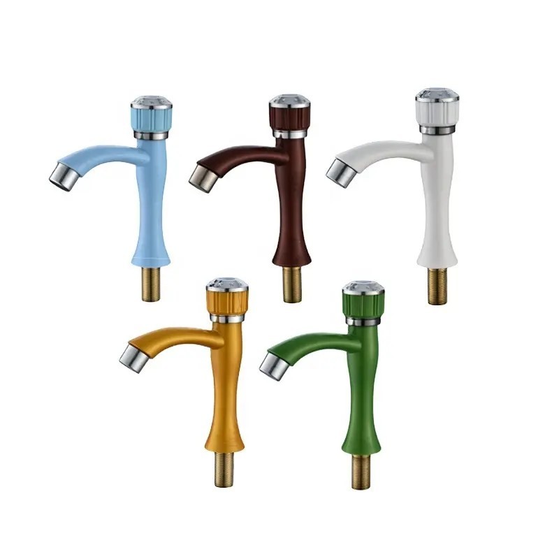 Grifo de lavatorio de agua fría de material plástico ABS Grifería de una sola manija