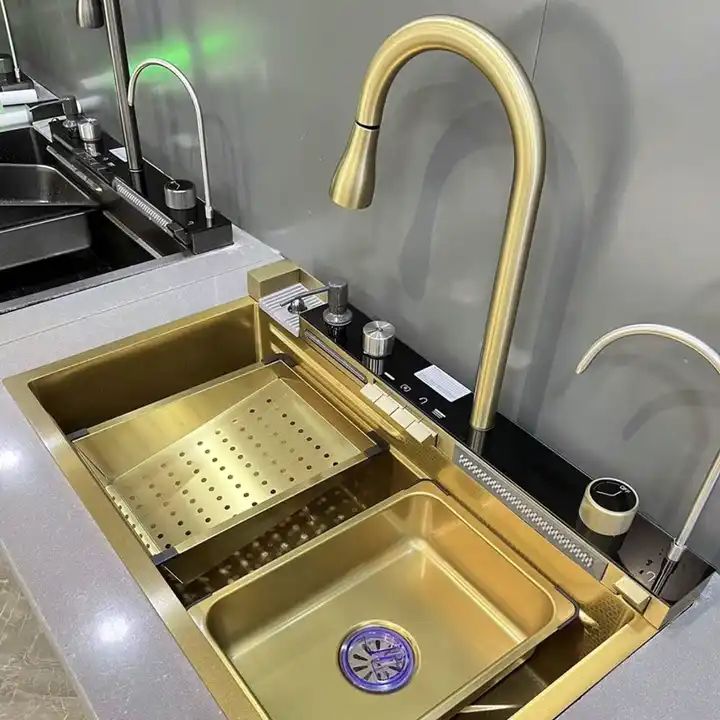 Fregadero de cocina de acero inoxidable Lavabo con pantalla digital