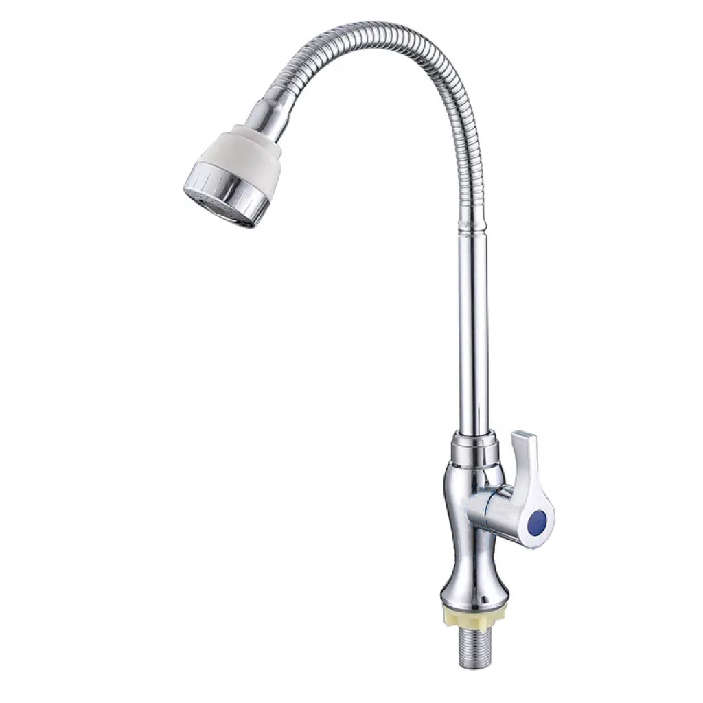Grifo de cocina de agua fría de plástico ABS Grifería con pico flexible giratorio