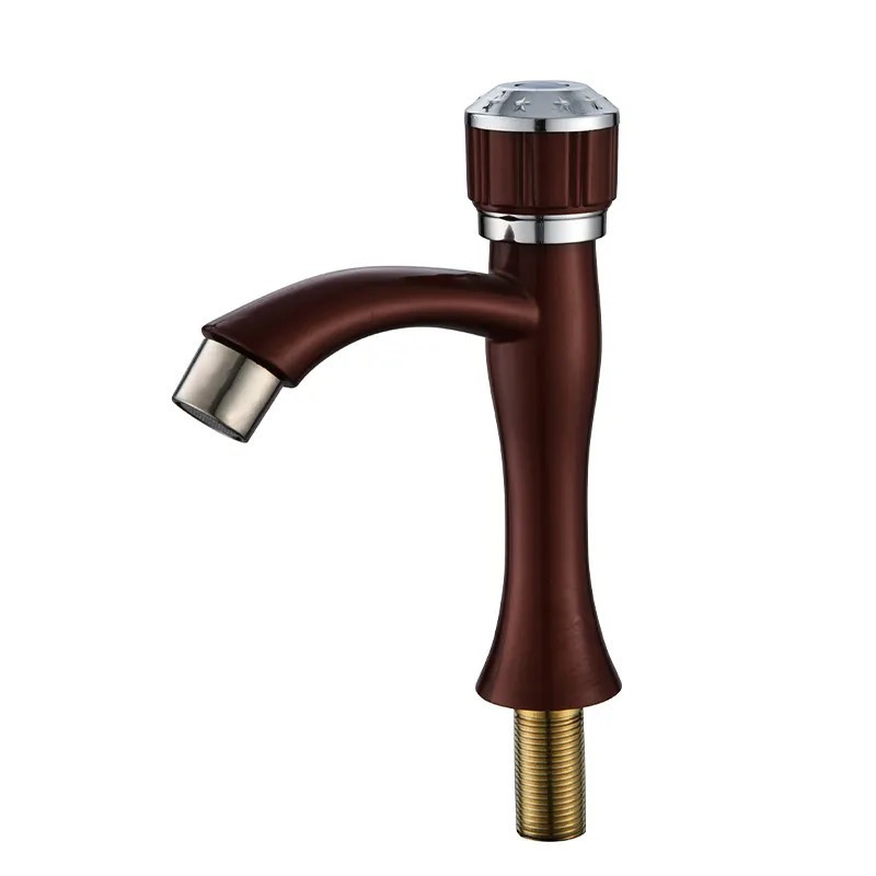 Grifo de lavatorio de agua fría de material plástico ABS Grifería de una sola manija