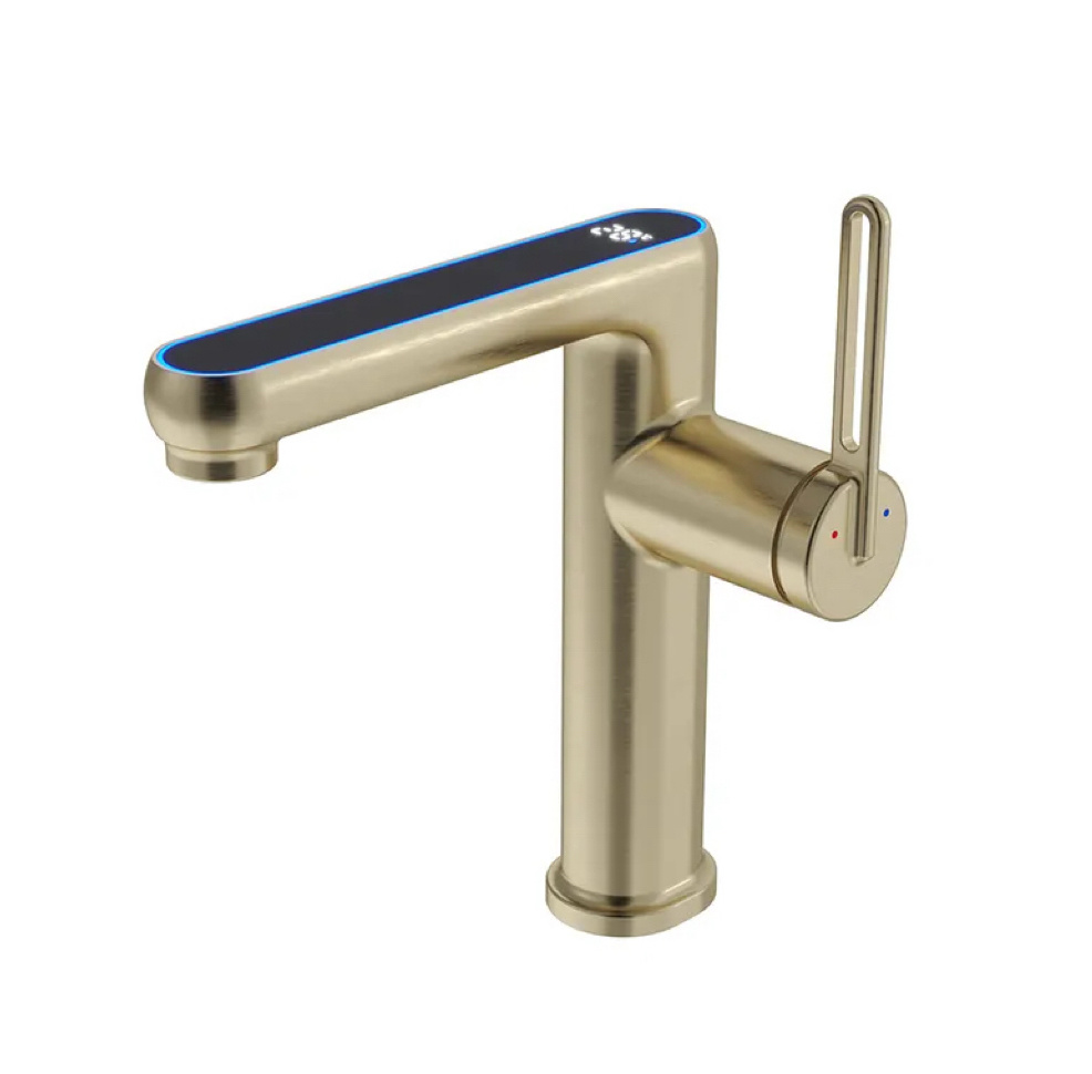 Grifo eléctrico de lavabo Grifería con pantalla de LED y temperatura digital