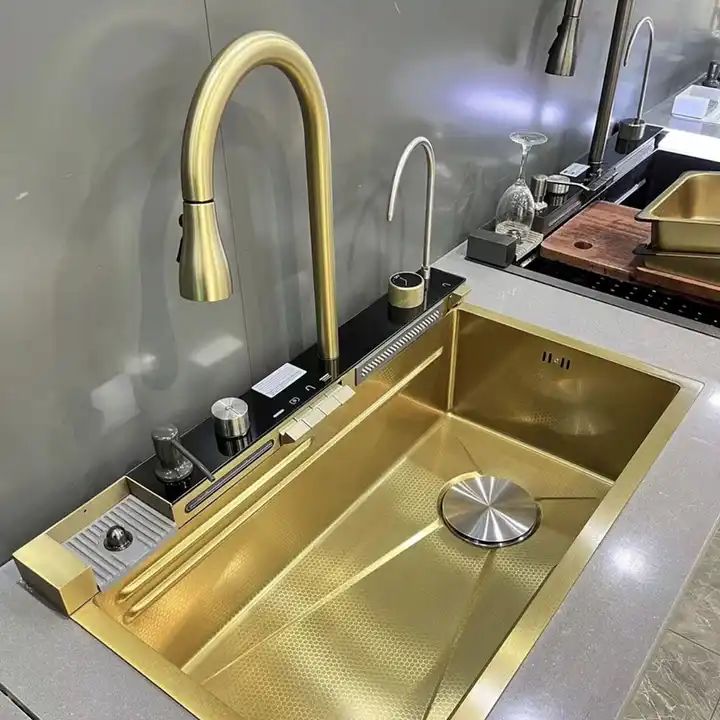 Fregadero de cocina de acero inoxidable Lavabo con pantalla digital