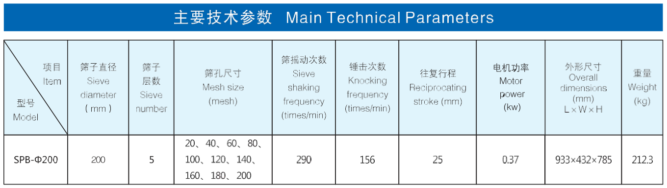 SPB-φ200拍擊式標準篩振篩機