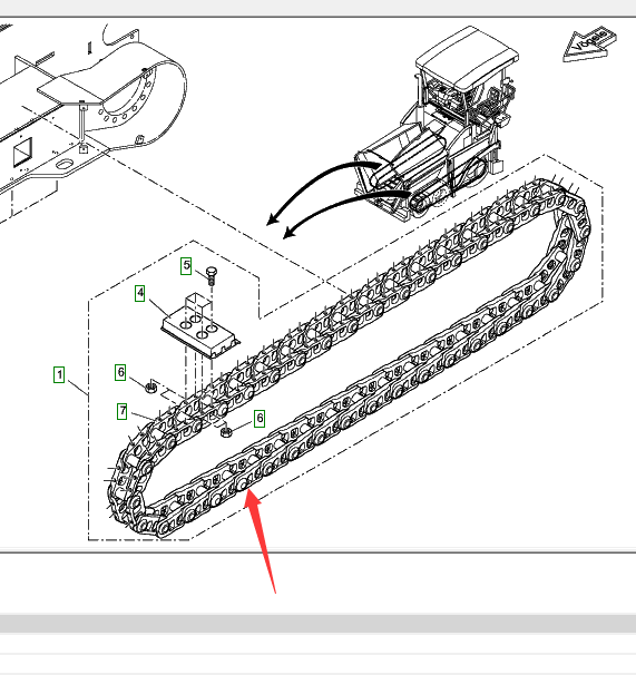 2043937 Travel Track Chain, Asphalt Paver Parts, Track Chain Links, Paver Parts, Milling Machine Parts, Roller Parts