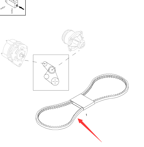 06312025 Generator Belt, Engine, Paver Parts, Milling Machine Parts, Roller Parts, 05729461, 01182429,
