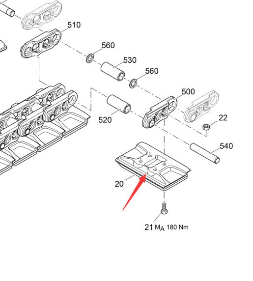 2028019 Track Shoe with Screws and Nuts, Asphalt Paver Parts, Paver Parts, Milling Machine Parts, Roller Parts