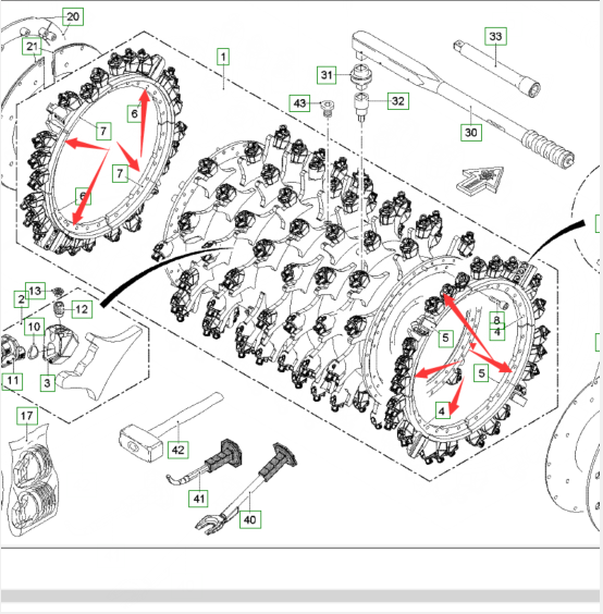 188074 Milling Drum Side Blade, Cutter Head and Cutter Seat, Road Milling Machine Recycling Slipform Parts, Paver Parts, Milling Machine Parts, Roller Parts, 188075, 188076, 188077, 2120223, 2120224, 2120225, 2120226