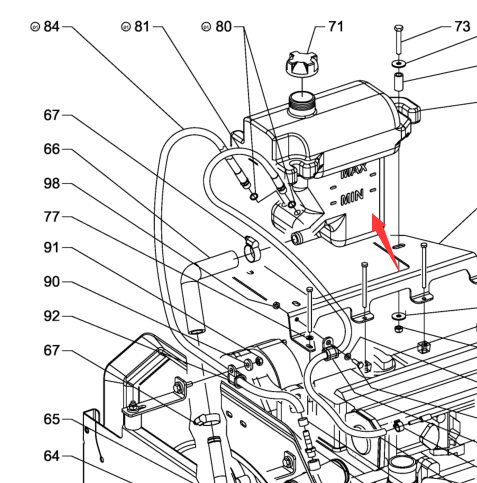 2039864 Water Tank Compensation Chamber, Roller Parts, Expansion Water Tank, Paver Parts, Milling Machine Parts, Roller Parts