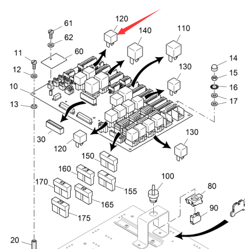 2003910 Control Board Relay, Asphalt Paver Parts, Paver Parts, Milling Machine Parts, Roller Parts, 48912