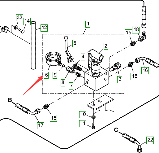 9625611000 Hydraulic Pressure Gauge, Asphalt Paver Parts, Power Section, Other Accessories, Paver Parts, Milling Machine Parts, Road Roller Parts