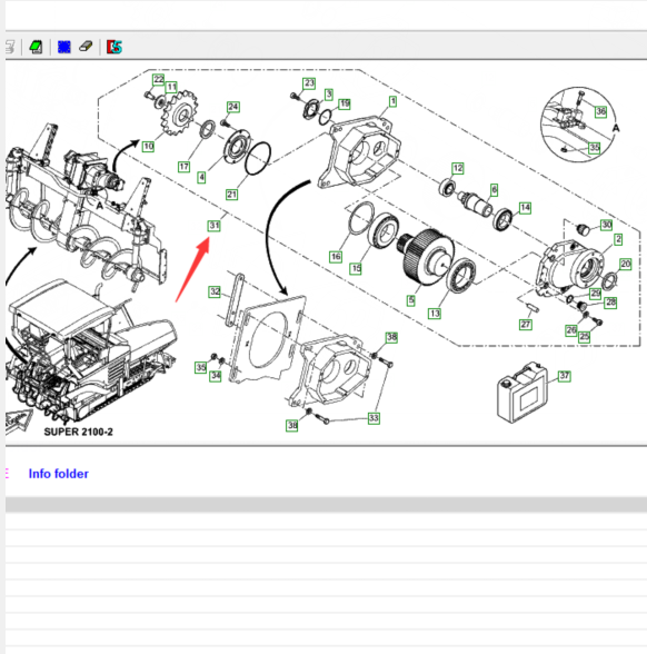 2011848 Screw Motor Reducer, Road Milling Machine Recycling Slipform Accessories, Paver Parts, Milling Machine Parts, Roller Parts