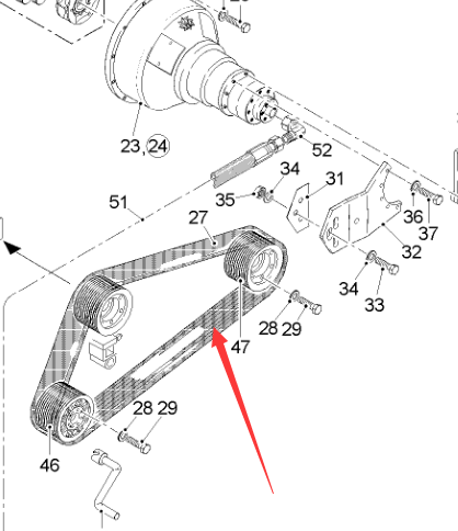33142 Drive Belt, Road Milling Machine Recycling Slipform Parts, Paver Parts, Milling Machine Parts, Roller Parts, 30451820.