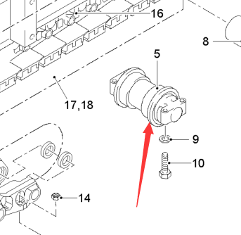 120585 Track Roller, Road Milling Machine Recycling Slipform Parts, Paver Parts, Milling Machine Parts, Roller Parts
