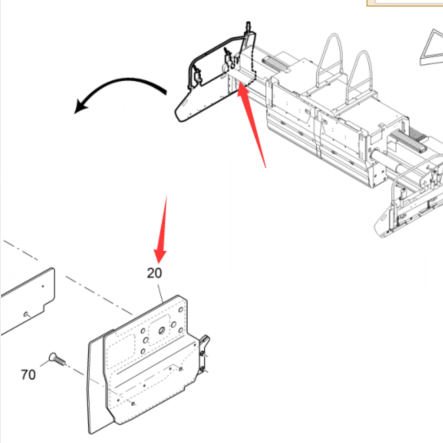 2362659 Right Baffle, Asphalt Paver Parts, Paver Parts, Milling Machine Parts, Roller Parts