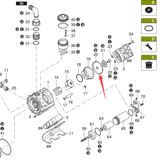 2052244 Water Pump Diaphragm, Pavement Milling Machine Recycling Slipform Parts, Water Spraying Section, Paver Parts, Milling Machine Parts, Road Roller Parts