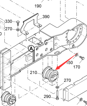2038715 Large Track Roller, Asphalt Paver Parts, Paver Parts, Milling Machine Parts, Roller Parts