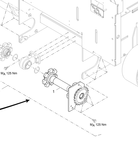 2085818 Right Scraper Sprocket Shaft, Scraper Sprocket Shaft Assembly, Asphalt Paver Parts, Paver Parts, Milling Machine Parts, Roller Parts