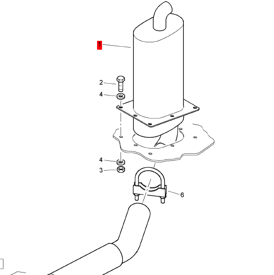 05727512 Exhaust Muffler, Road Roller Parts, Engine, Paver Parts, Milling Machine Parts, Road Roller Parts