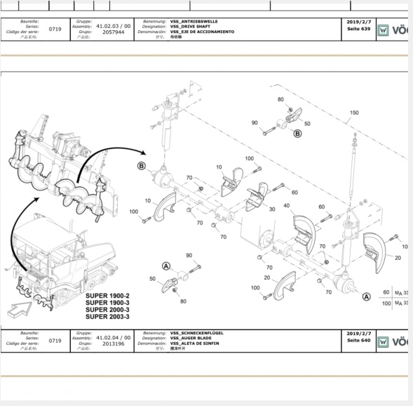 2013196 Mainframe Auger Blade Kit  Blade Kit Auger Blade Kit Material Distribution System  Paver Parts
