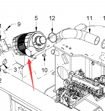 2044798 Air Filter Assembly, Roller Parts, Engine Parts, Paver Parts, Milling Machine Parts, Roller Parts