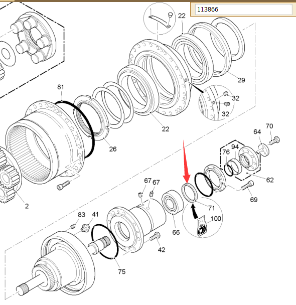 155150 Travel Reducer Oil Seal, Reducer, Road Milling Machine Recycling Slipform Parts, Paver Parts, Milling Machine Parts, Roller Parts