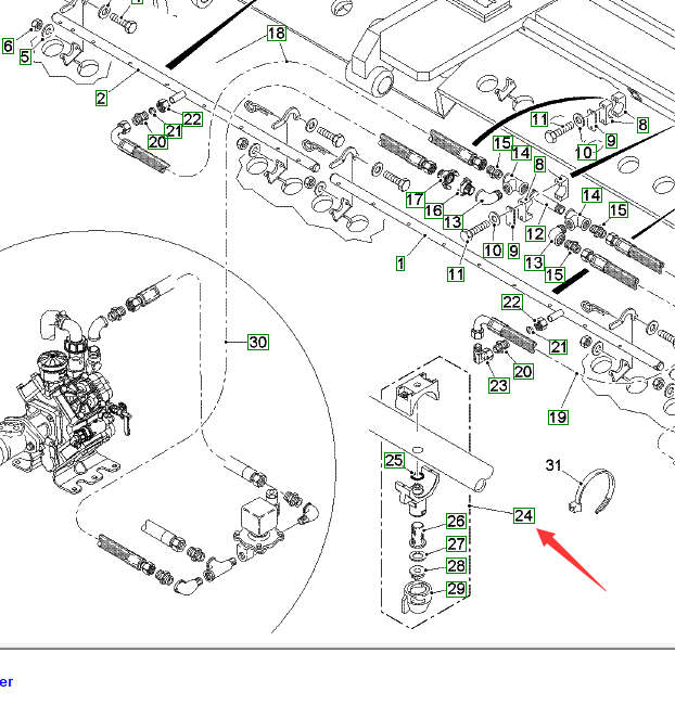 2073669 Nozzle Unit, Road Milling Machine Recycling Slipform Parts, Water Spray Nozzle, Paver Parts, Milling Machine Parts, Roller Parts