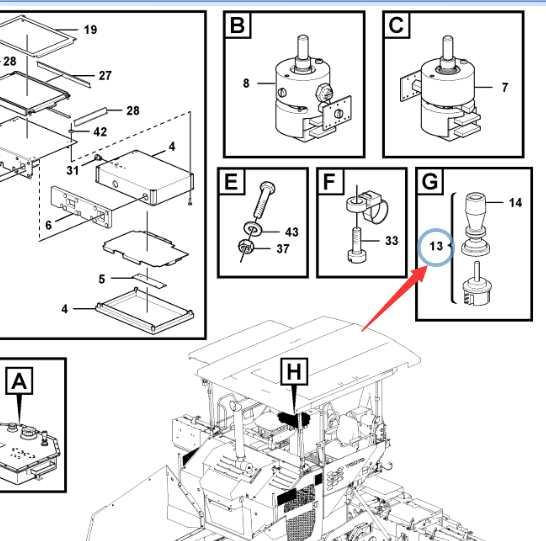 12760133 Travel Handle, Asphalt Paver Parts, Paver Parts, Milling Machine Parts, Roller Parts, WKS13VWC2068, RM80635824, RM80833700