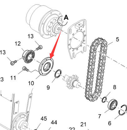 2013966 Auger Bearing Cover, Asphalt Paver Parts, Sprocket for Lower Spiral, Paver Parts, Milling Machine Parts, Road Roller Parts