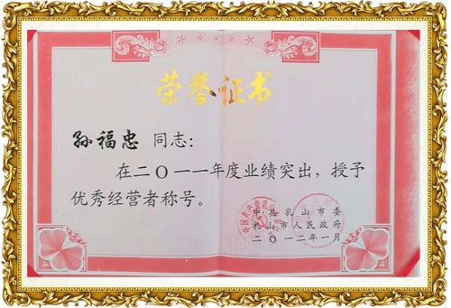 荣誉证书 荣誉证书