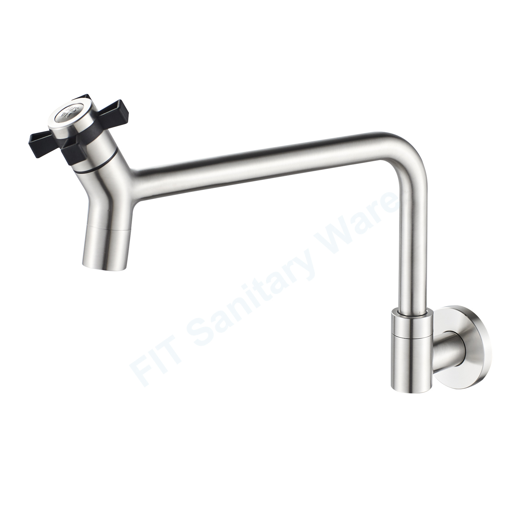 High Quality 304 Stainless Steel Black Soft Pipe Single Cold Tap