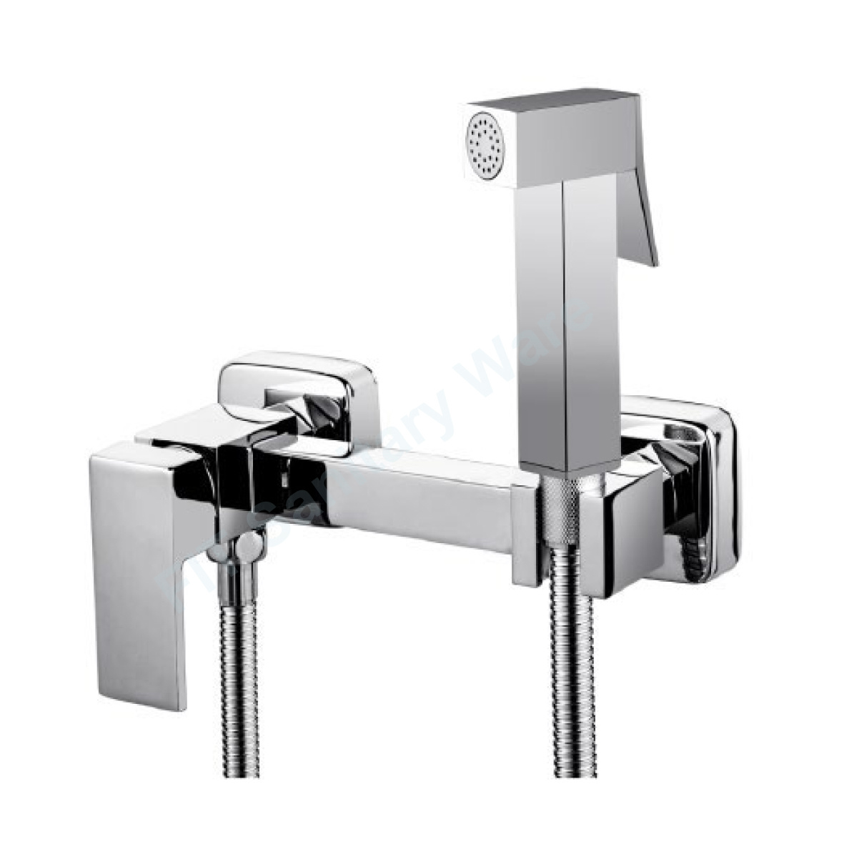304 stainless steel Sanitary Ware Factory Square Water Tap Bidet Mixer Series