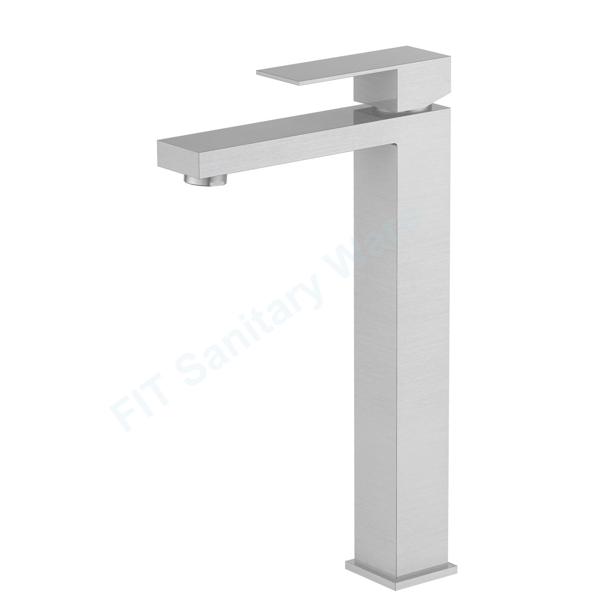 Sanitary Ware Factory Stainless Steel 304 Square Water Tap High Basin Faucet
