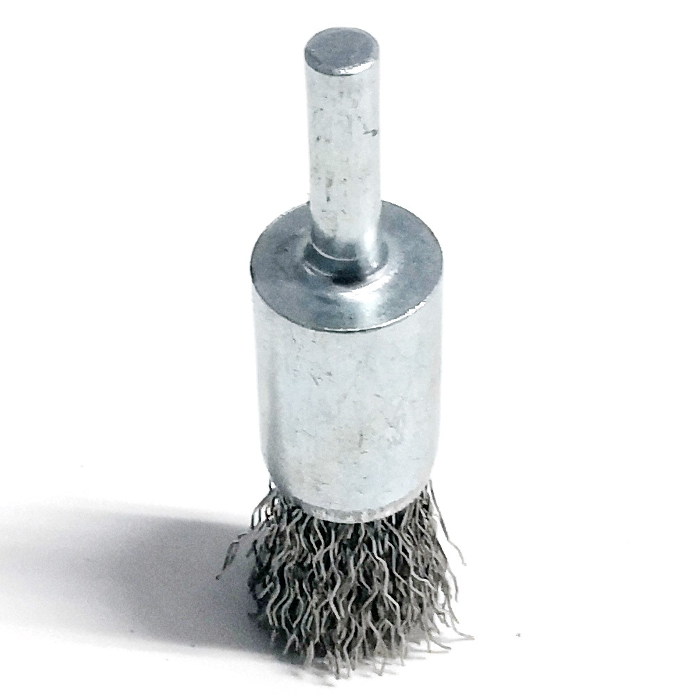 Crimped stainless steel wire end brush
