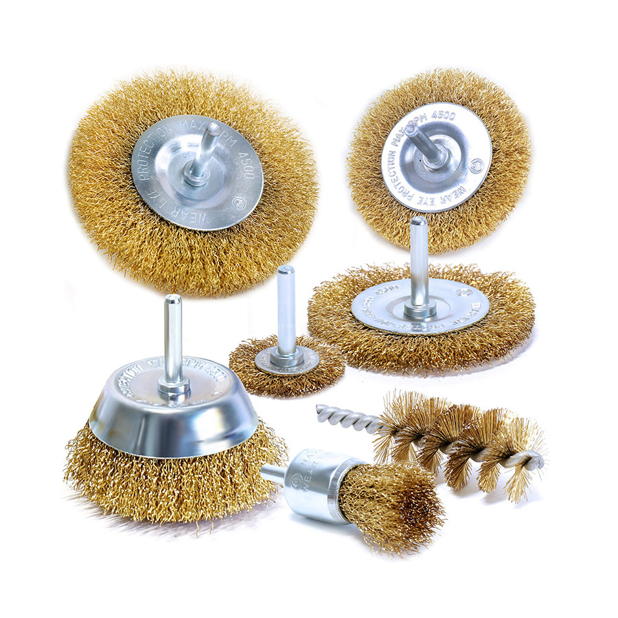 Brass wire rotary cleaning brush