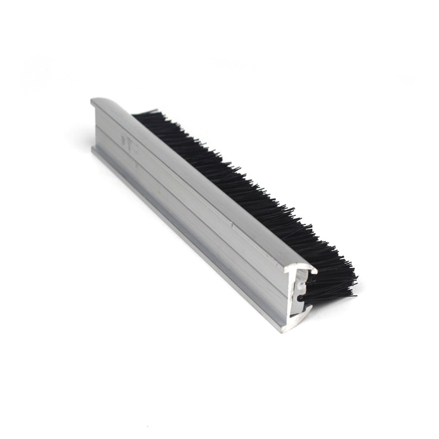 Aluminum escalator safety brush