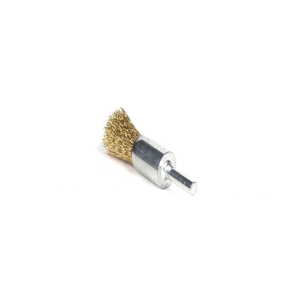 Crimped brass wire end brush