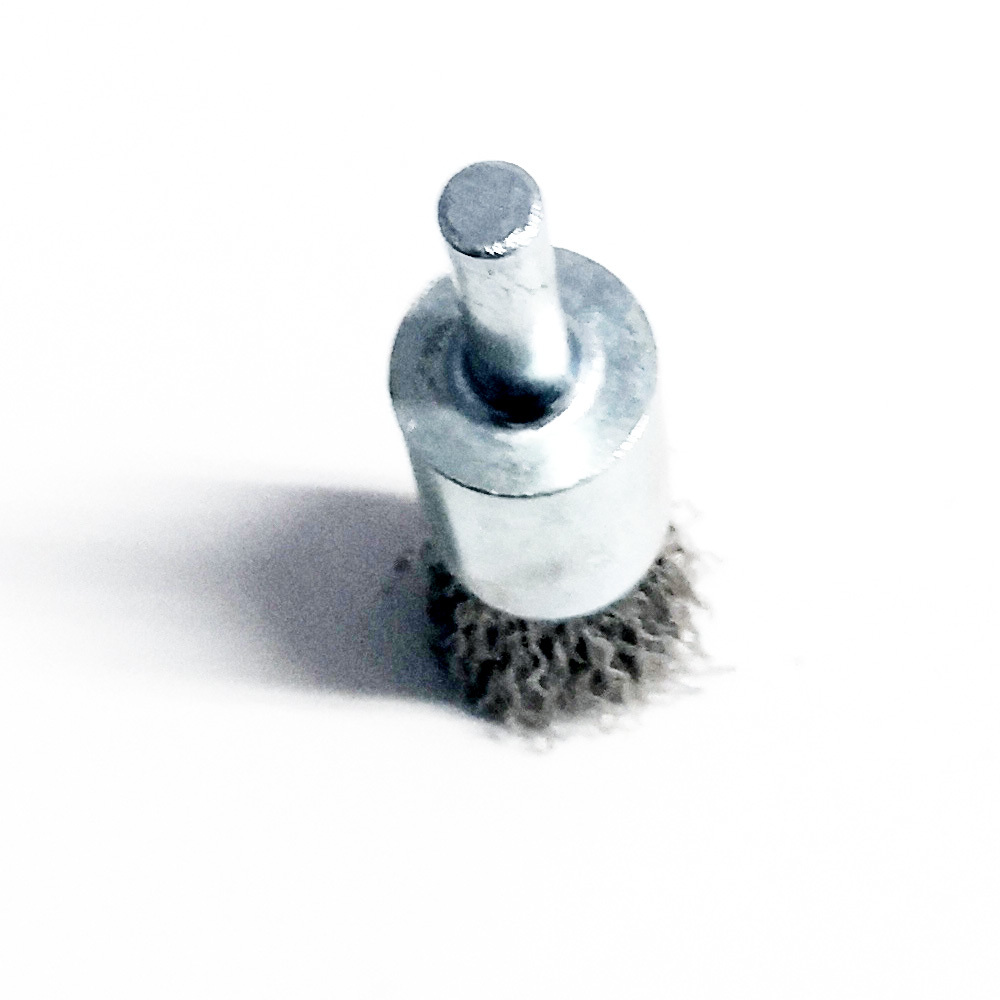 Crimped steel wire end brush