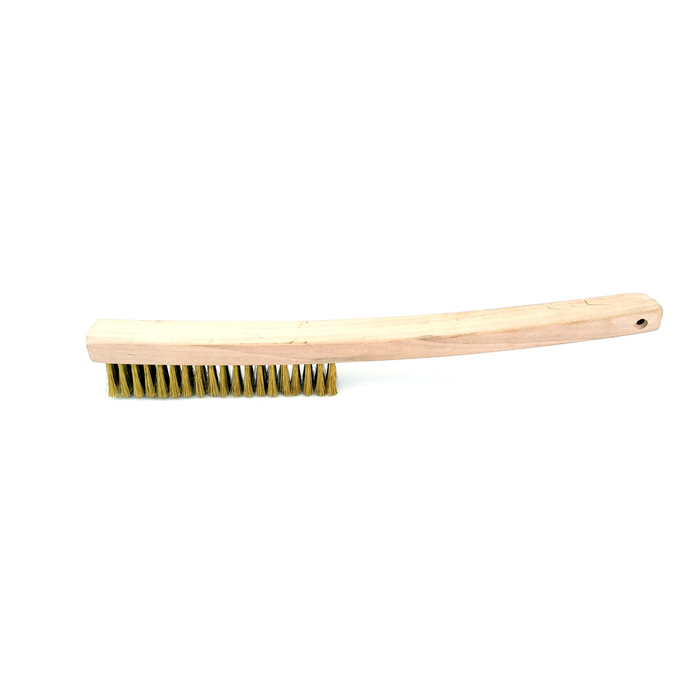 Wood handled brass wire scratch brushes