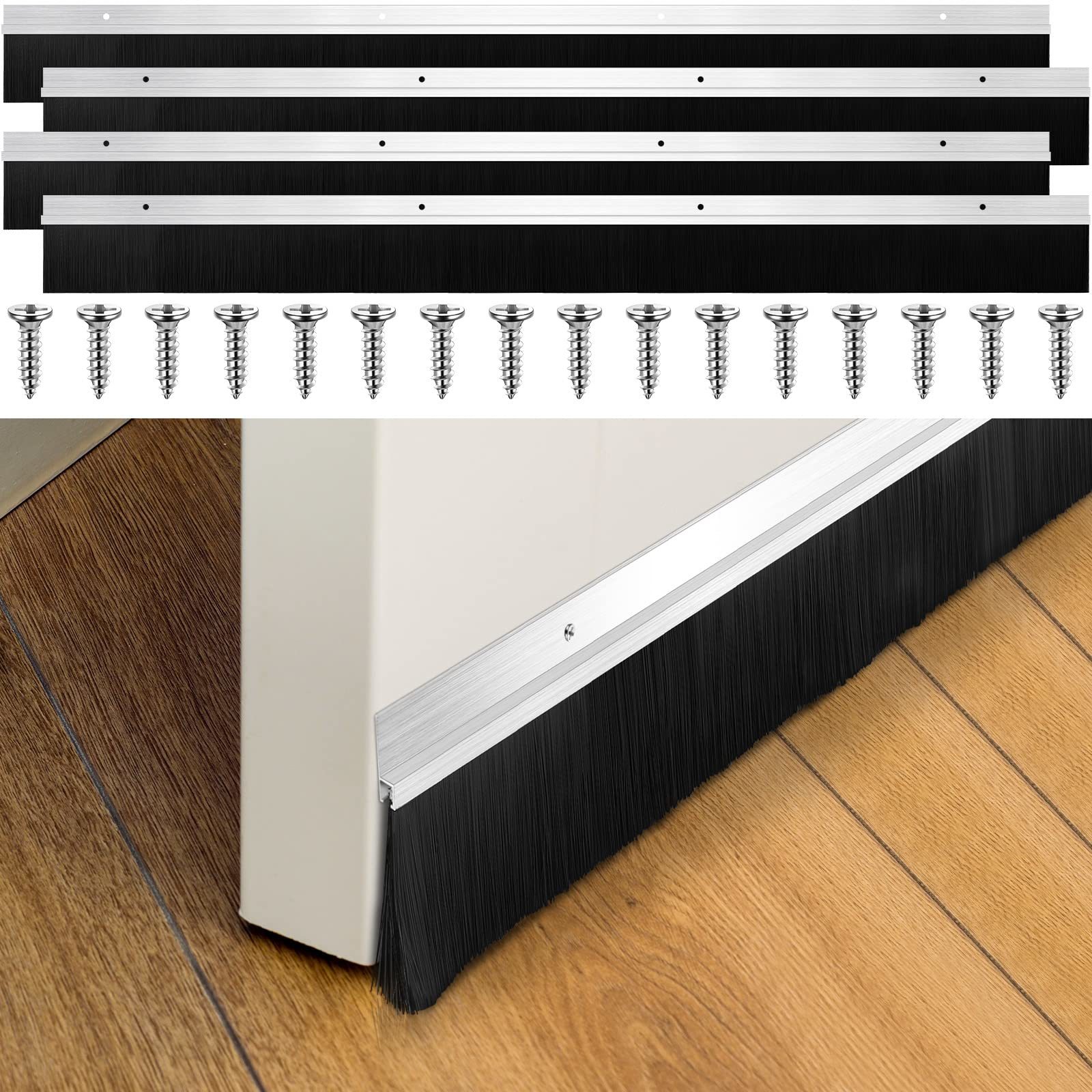 Aluminum brush for wood doors