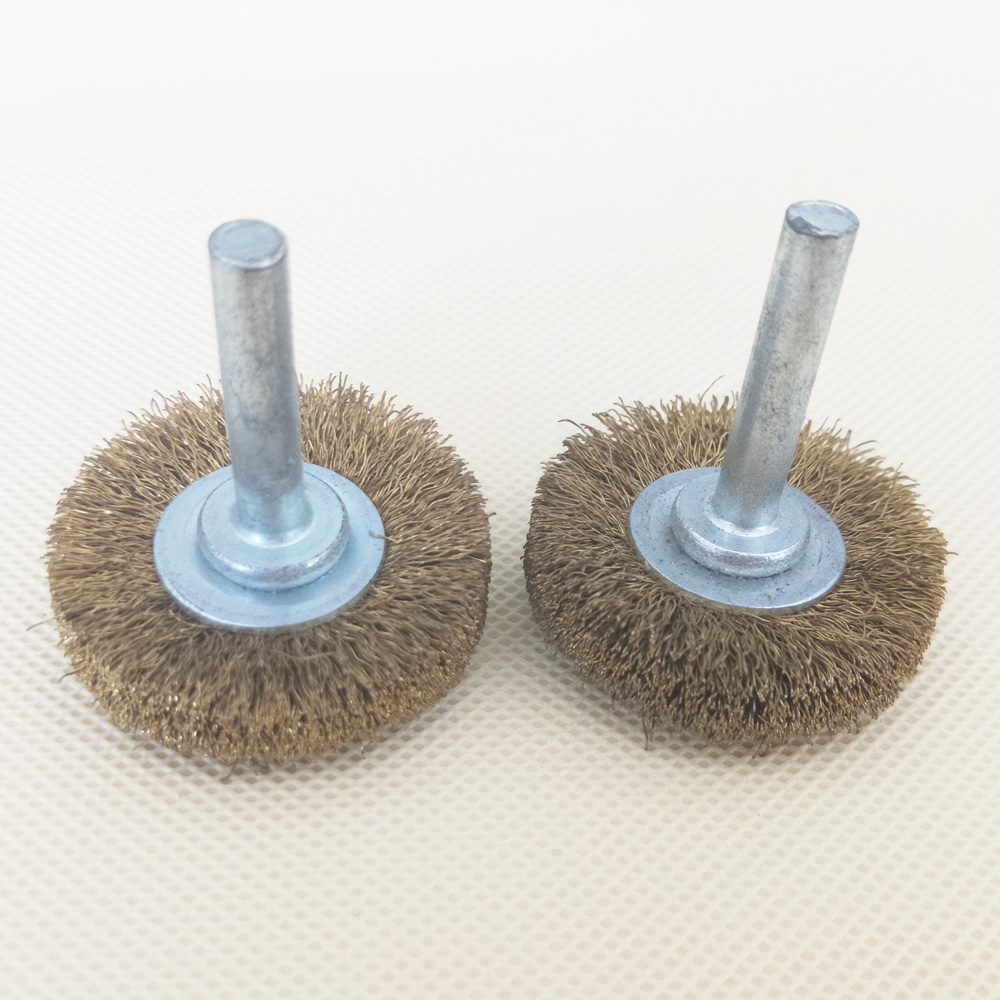 Copper coated steel wire mandrel mounted brush