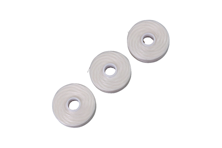 White dental floss roll
