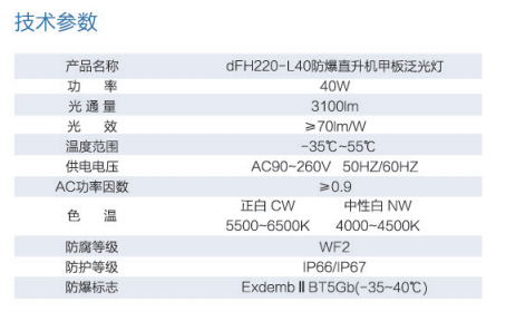 dFH220-L 40防爆直升机甲板泛光灯