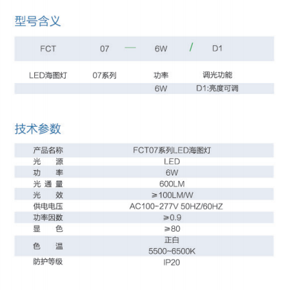 FCT07系列  6W