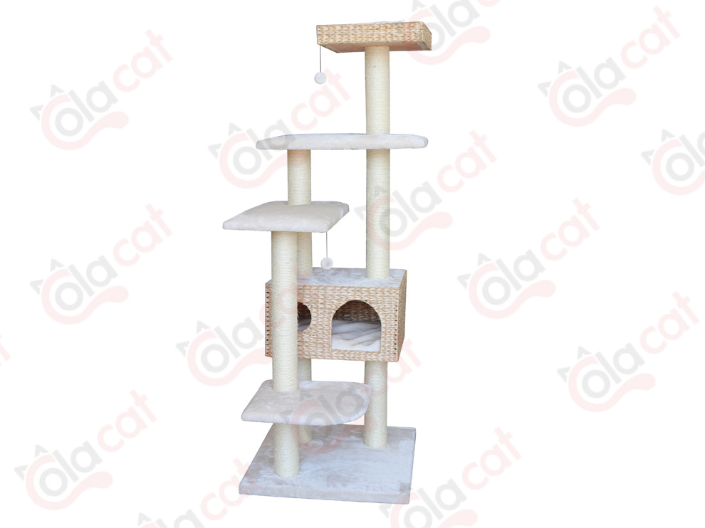 Pure natural waterhyacinth  weaving cat tree MK190308