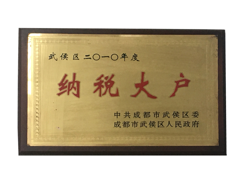武侯區(qū)2010年度納稅大戶
