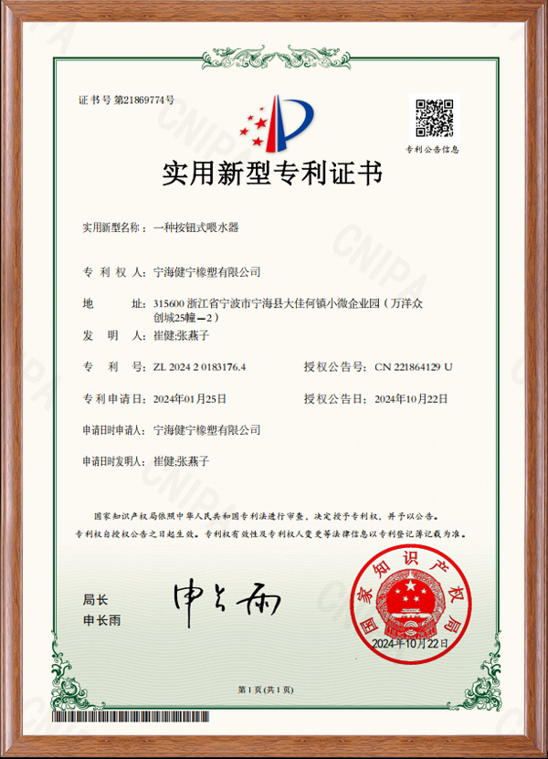 Patent certificate