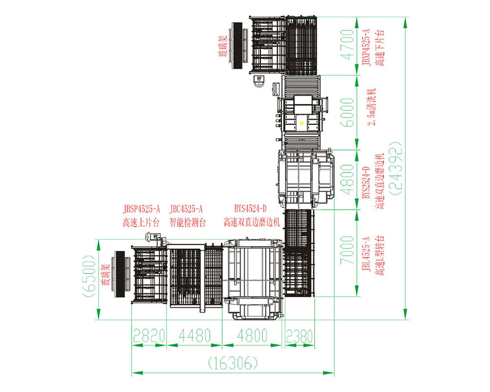 4525 (24 grinding heads) high-speed upper and lower sheet, high-speed double-sided grinding L-line solution