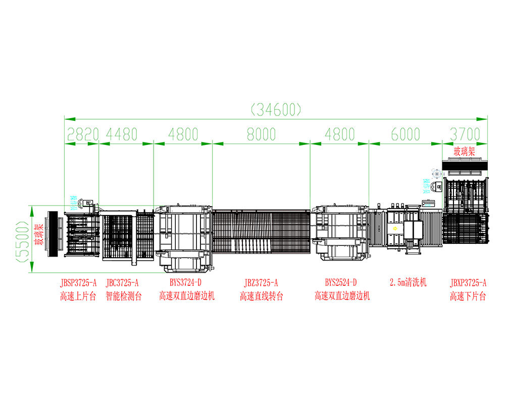 High-speed double-sided grinding linear solution for 3725 (24 grinding heads)